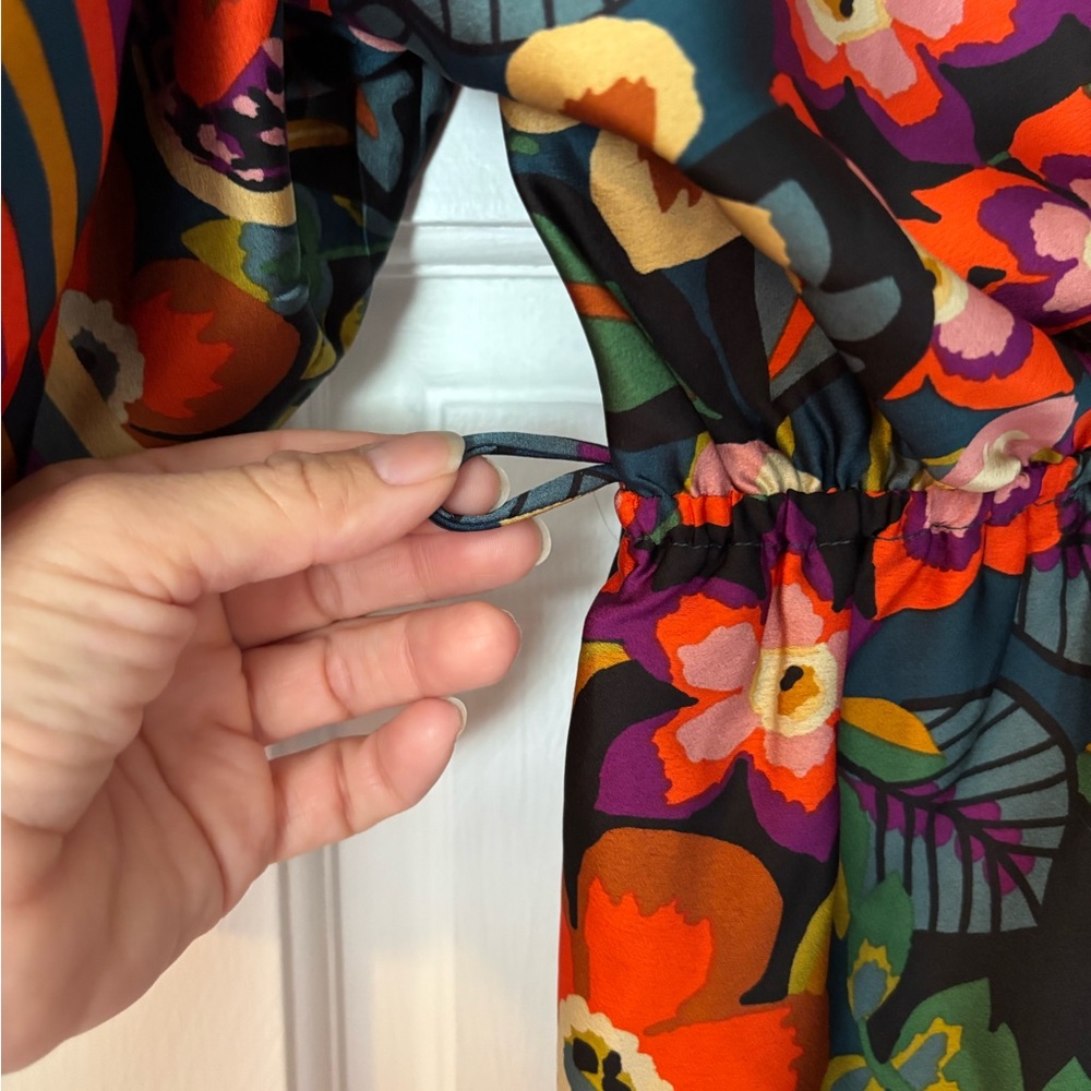 Vici Silky Elegant Multicolor Floral Print Pantsuit chic - Picture 7 of 14
